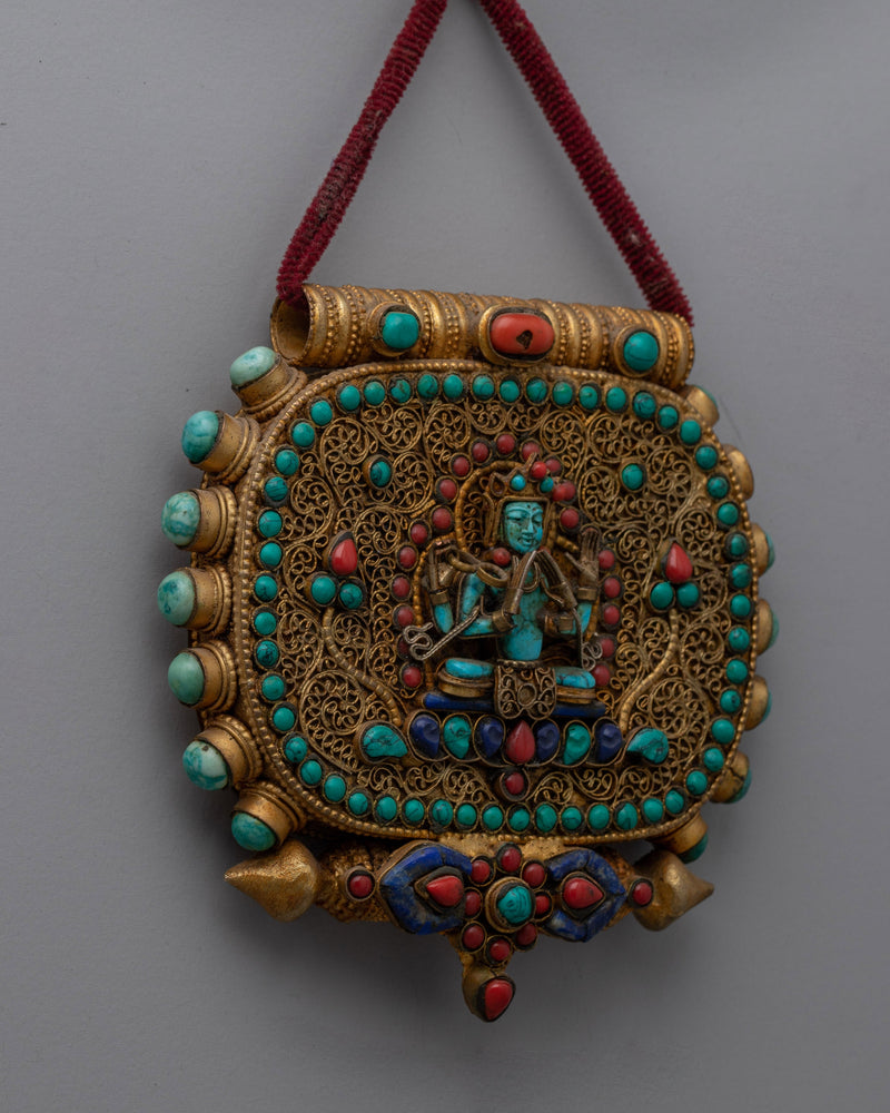 Tibetan Ghau Prayer Box Locket | Tibetan Ghau Prayer Box Locket