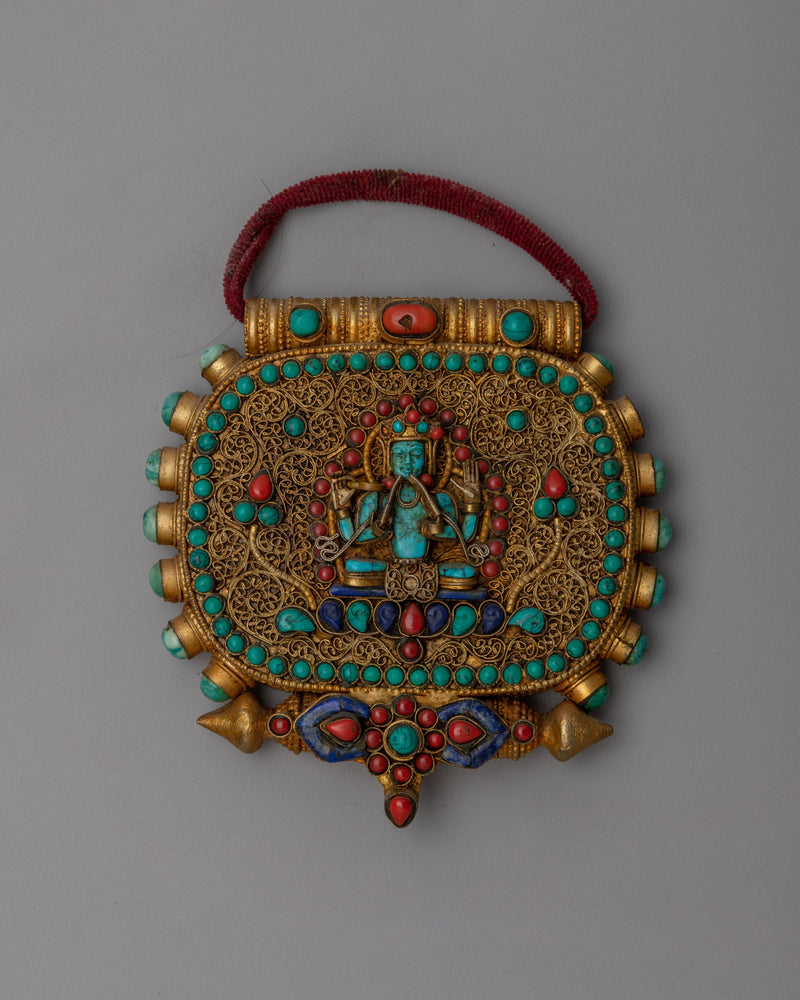 Tibetan Ghau Prayer Box Locket | Tibetan Ghau Prayer Box Locket