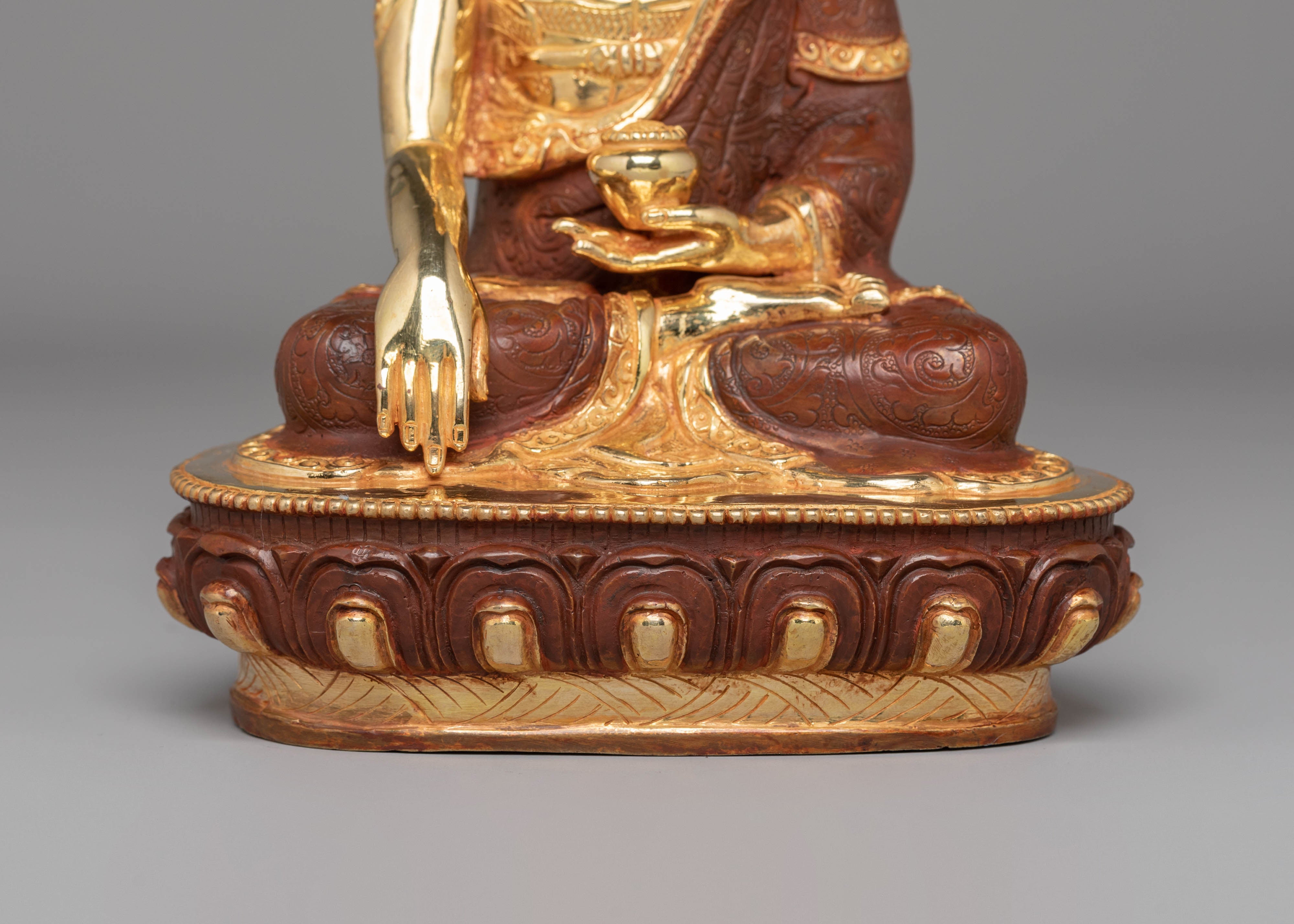 Handcrafted Golden Shakyamuni Buddha Statue | Spiritual Sculpture
