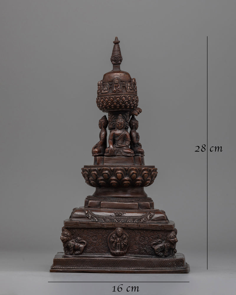 Copper Buddha Stupa | Sacred Monument Symbolizing Enlightenment and Spiritual Harmony