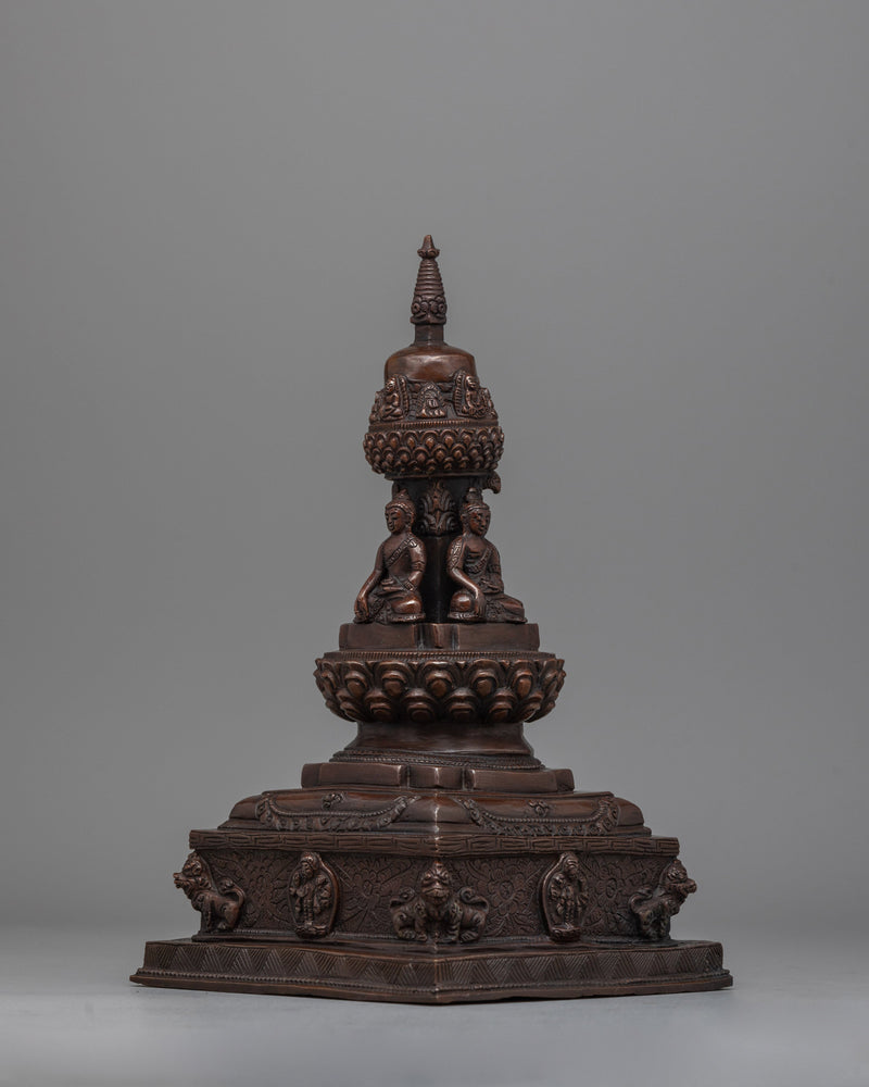 Copper Buddha Stupa | Sacred Monument Symbolizing Enlightenment and Spiritual Harmony