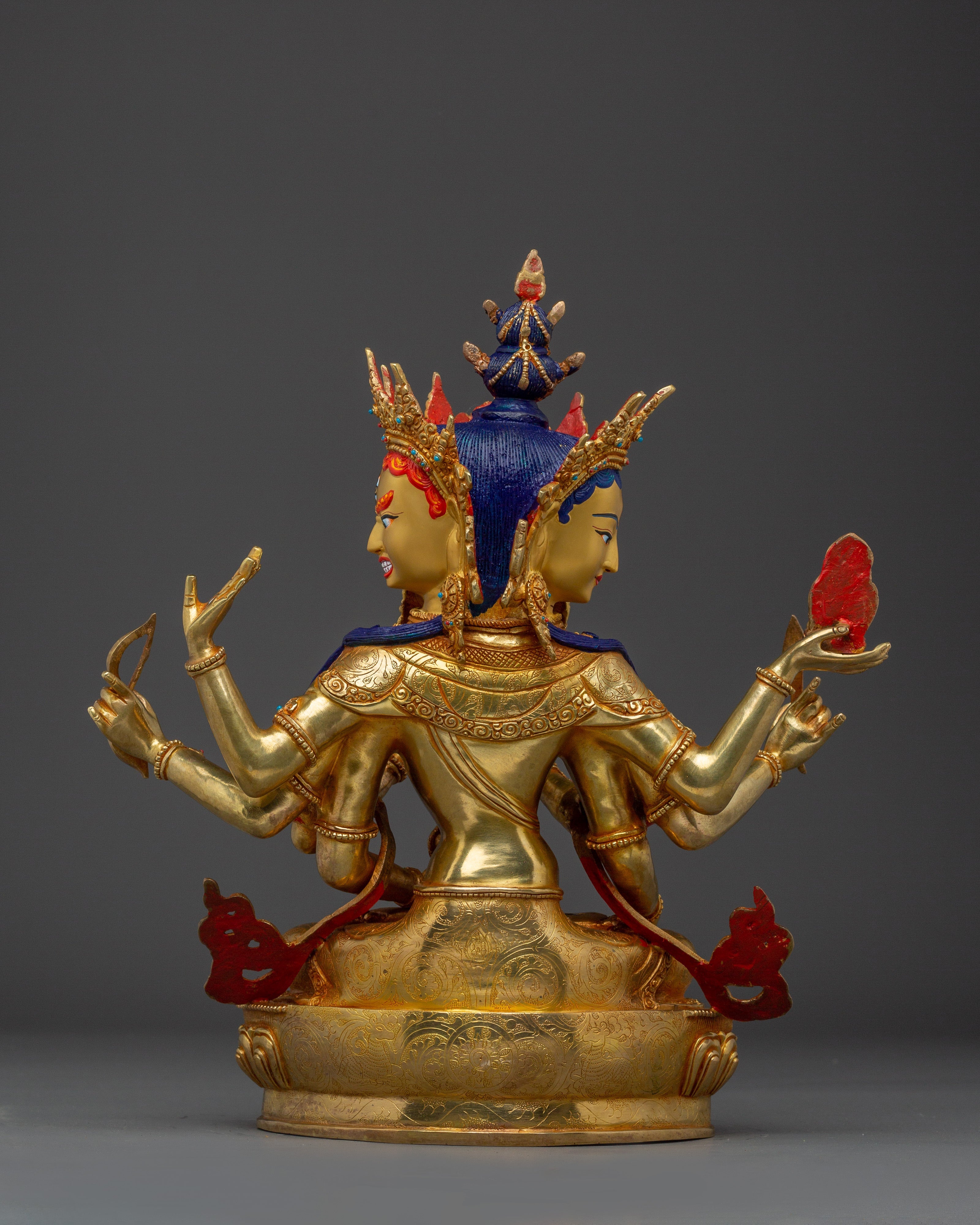 24K Gold-Gilded Namgyalma Copper Statue | Buddhist Deity for Meditation