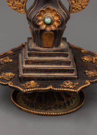 Oxidized Copper Torma | Traditional Himalayan Art