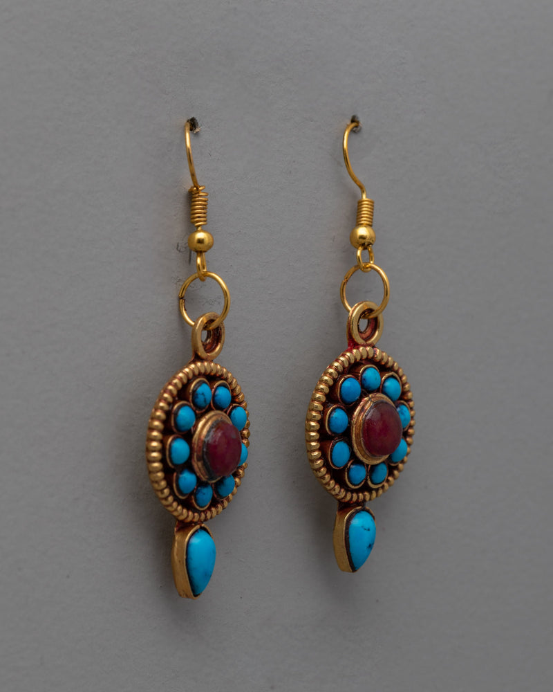 Tibetan Buddhist Set of Earrings | Enhance Your Style with Authentic Craftsmanship