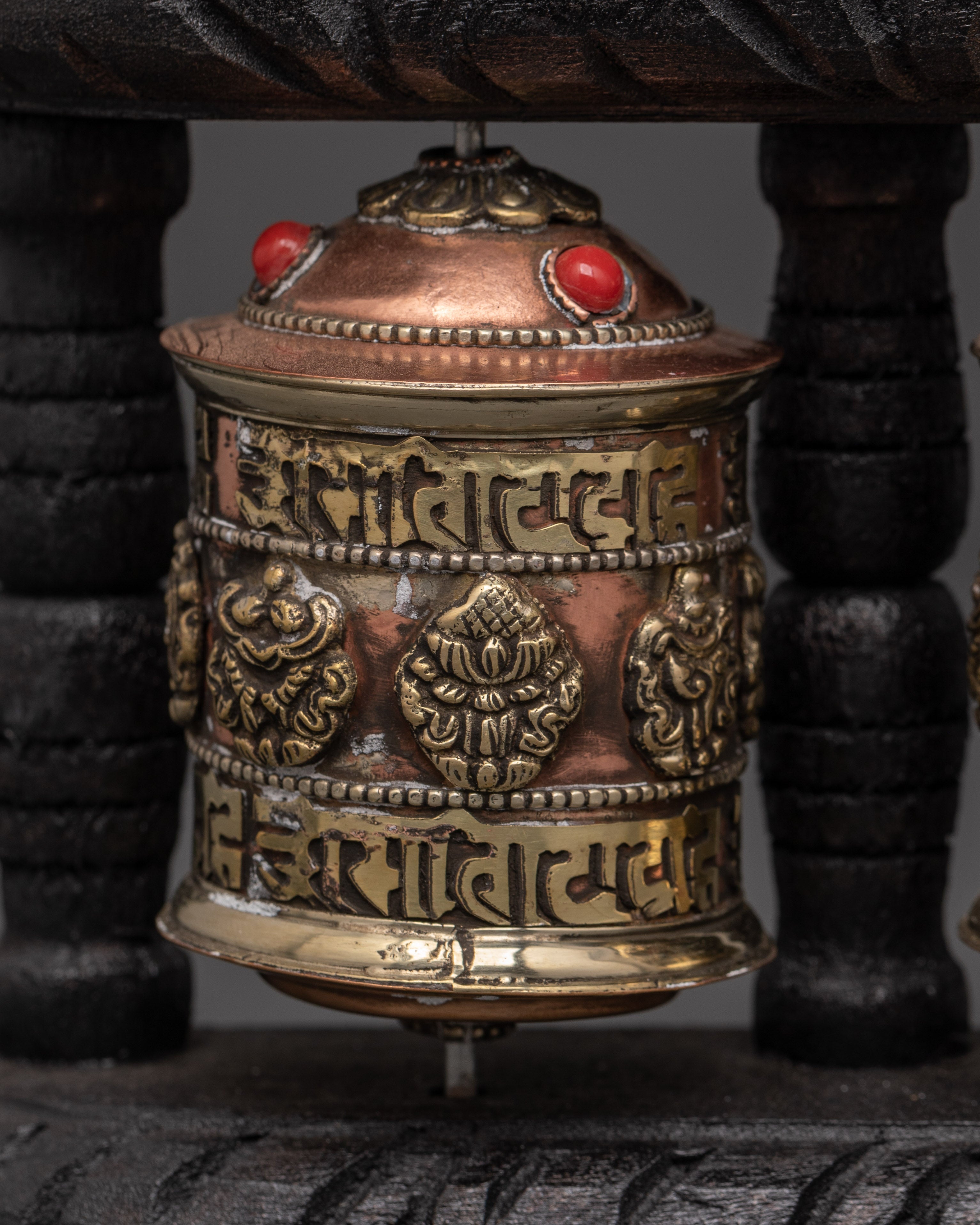 Handcarved Wooden Buddhist Prayer Wheel | For Mindful Meditation
