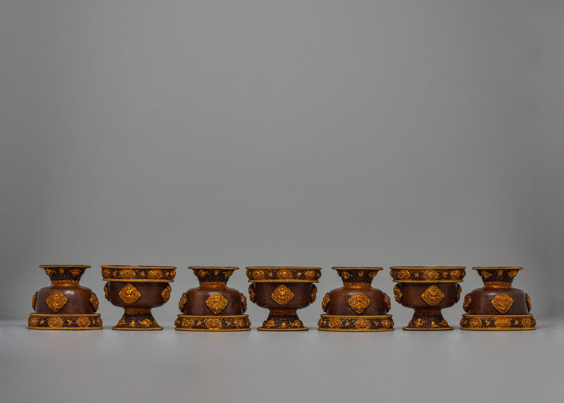 Buddhist Water Offering Bowl Set | Traditional Tibetan Ritual Offering