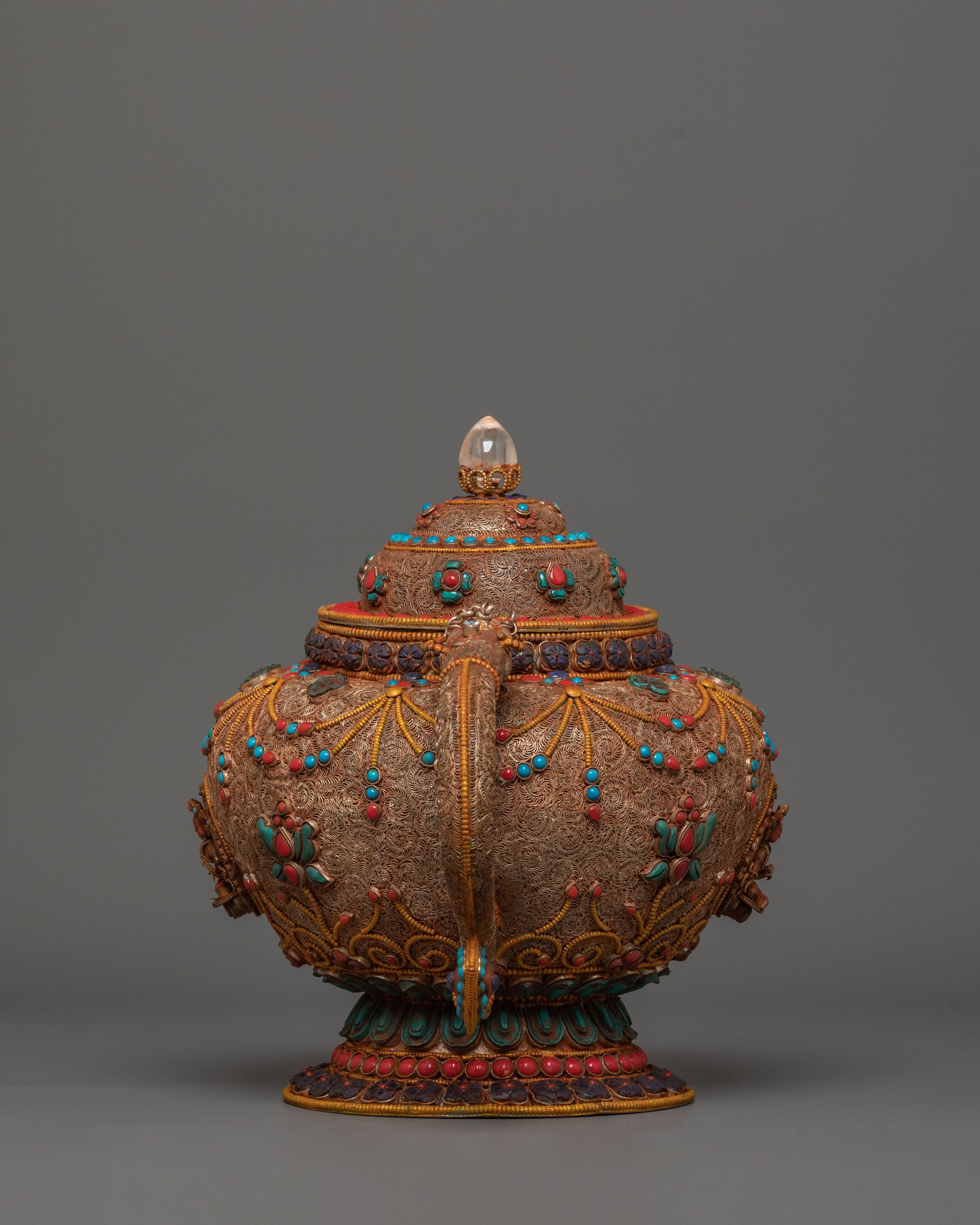 Green Tara Carved Tea Pot | Mother of All Buddhas