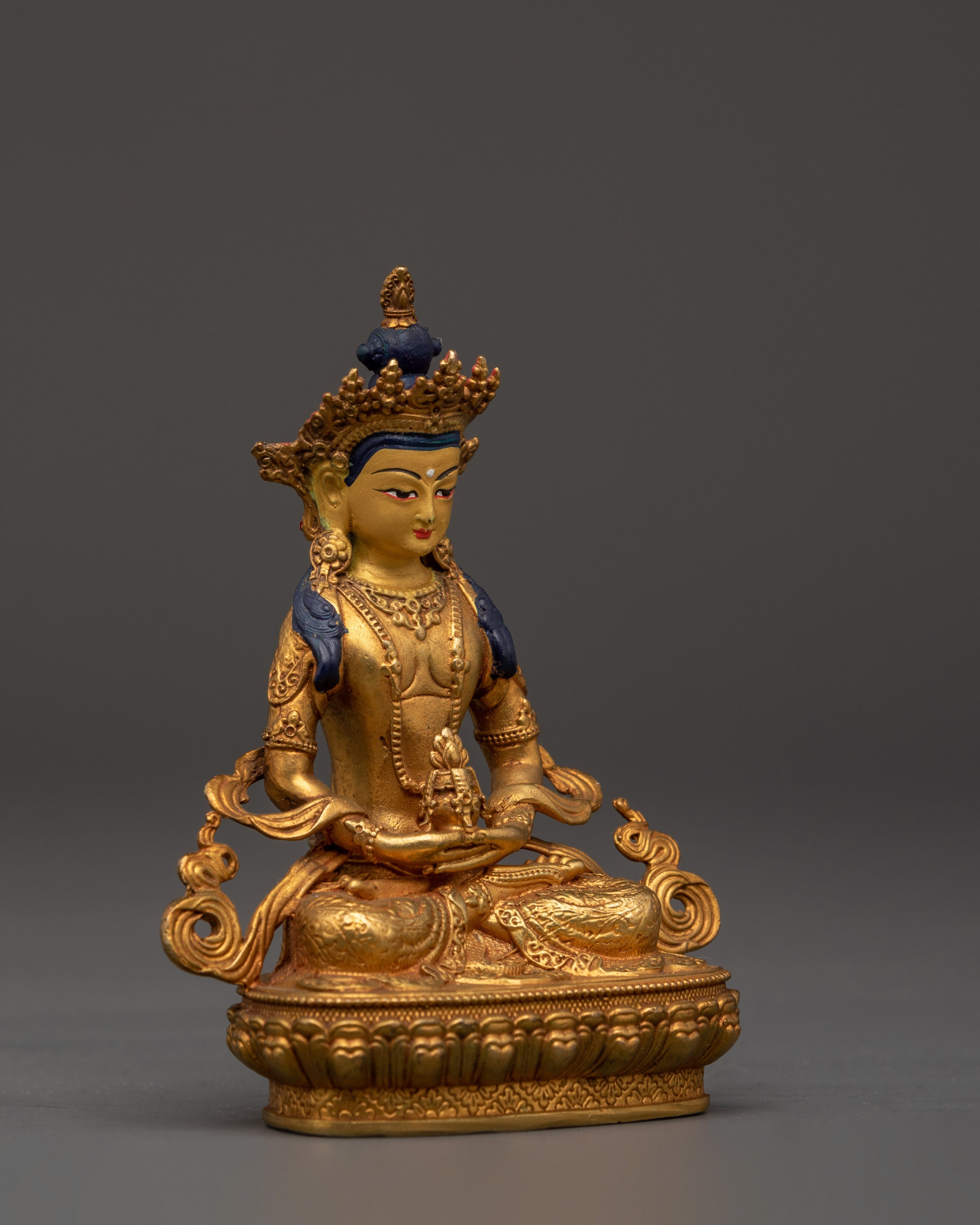 Himalayan Amitayus Sculpture | Tibetan Buddha of Long Life with Vase