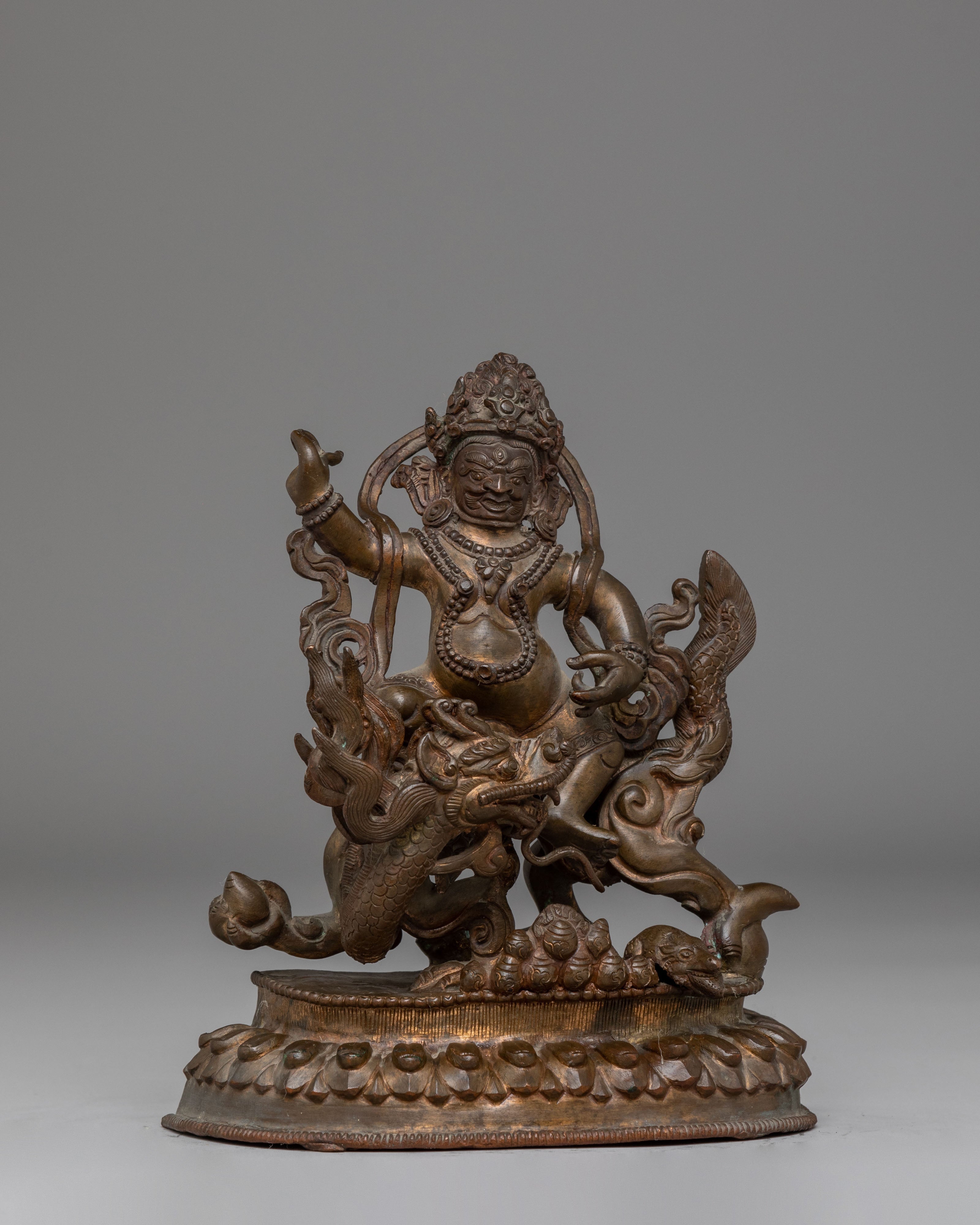 Sacred Buddhist Wealth Icon White Dzambhala Statue | Ideal for Decor