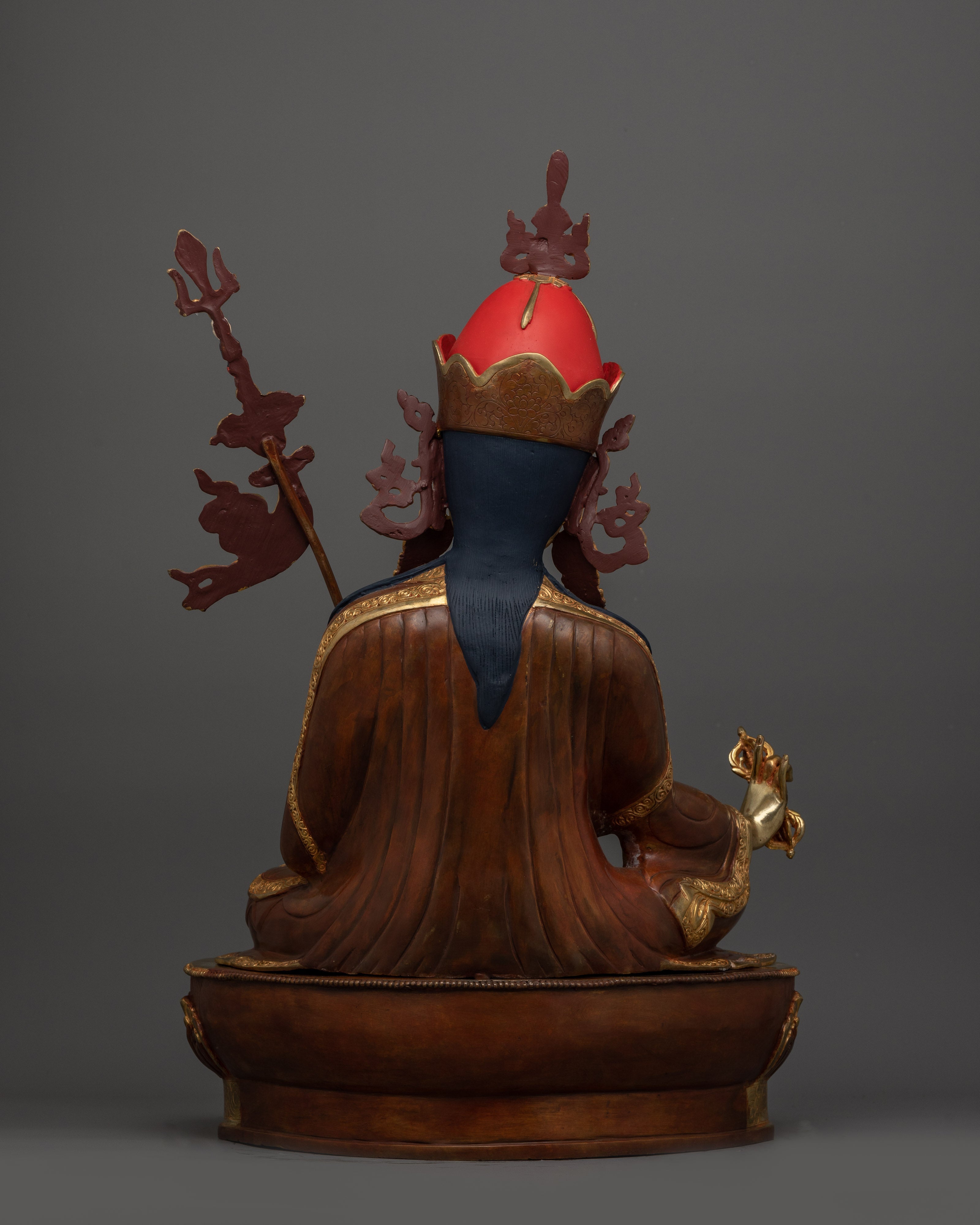 Guru Rinpoche Oxidized Copper Sculpture | Lotus Born Tantric Master