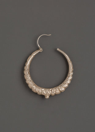 Handcrafted Tibetan Hoop Earrings Set | Traditional Silver Earrings