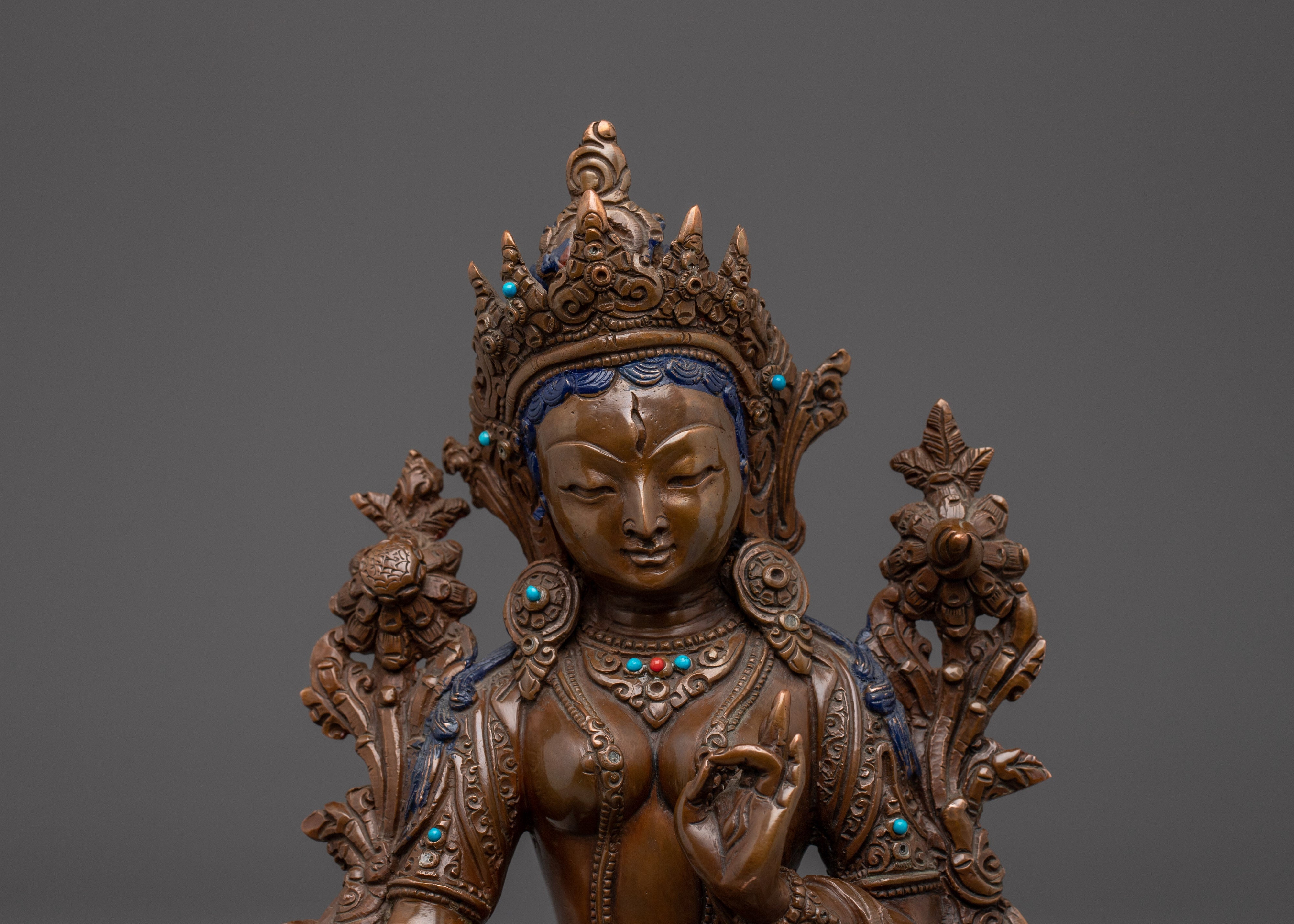 Handmade Sacred Feminine Artwork of White Tara | Bodhisattva of Compassion