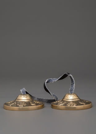 Tibetan Meditation Cymbals | Brass Ritual Bells for Meditation &amp; Healing