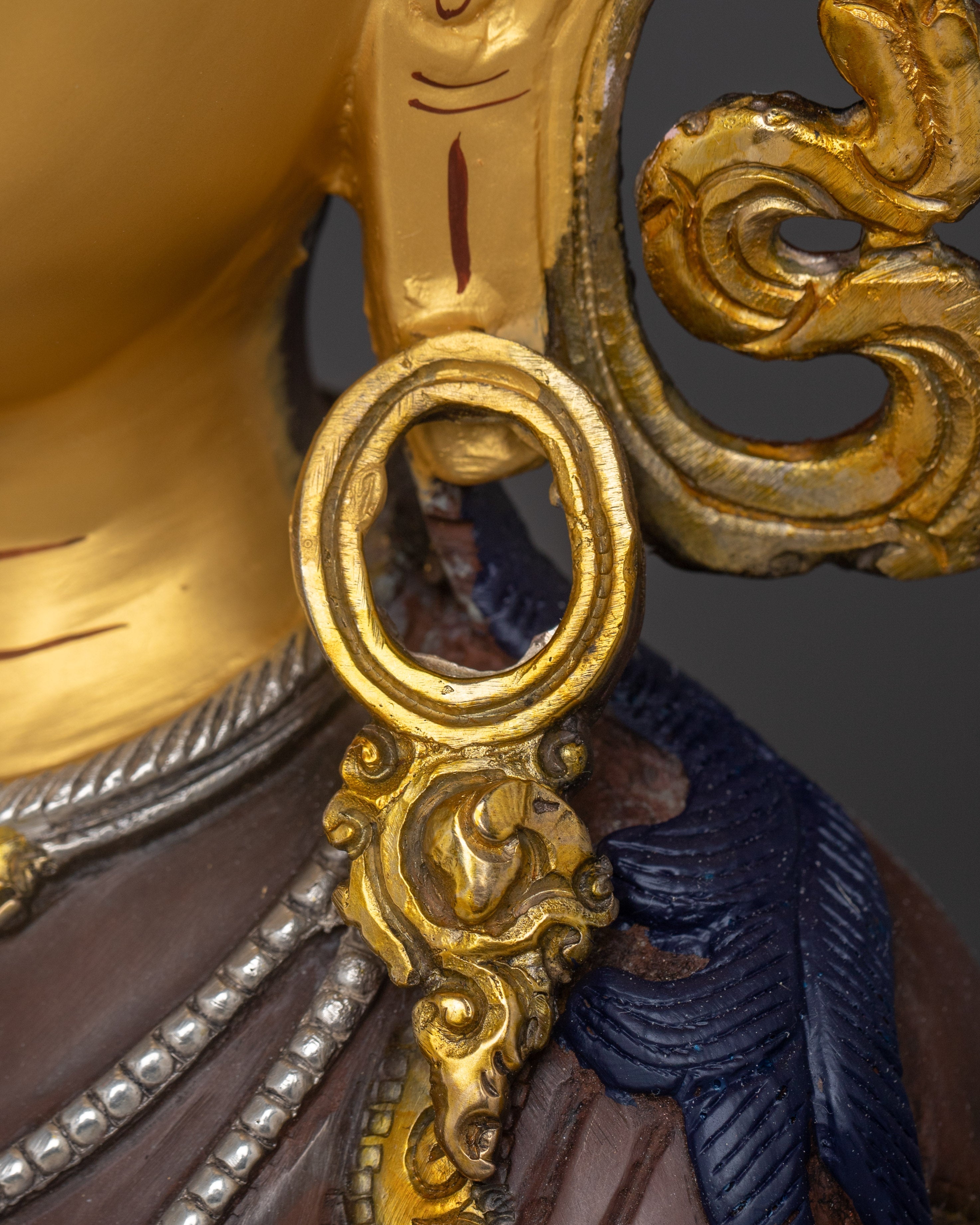 Handcrafted Four-Armed Chenrezig Statue | Oxidized Copper & Gold Plated Figurine