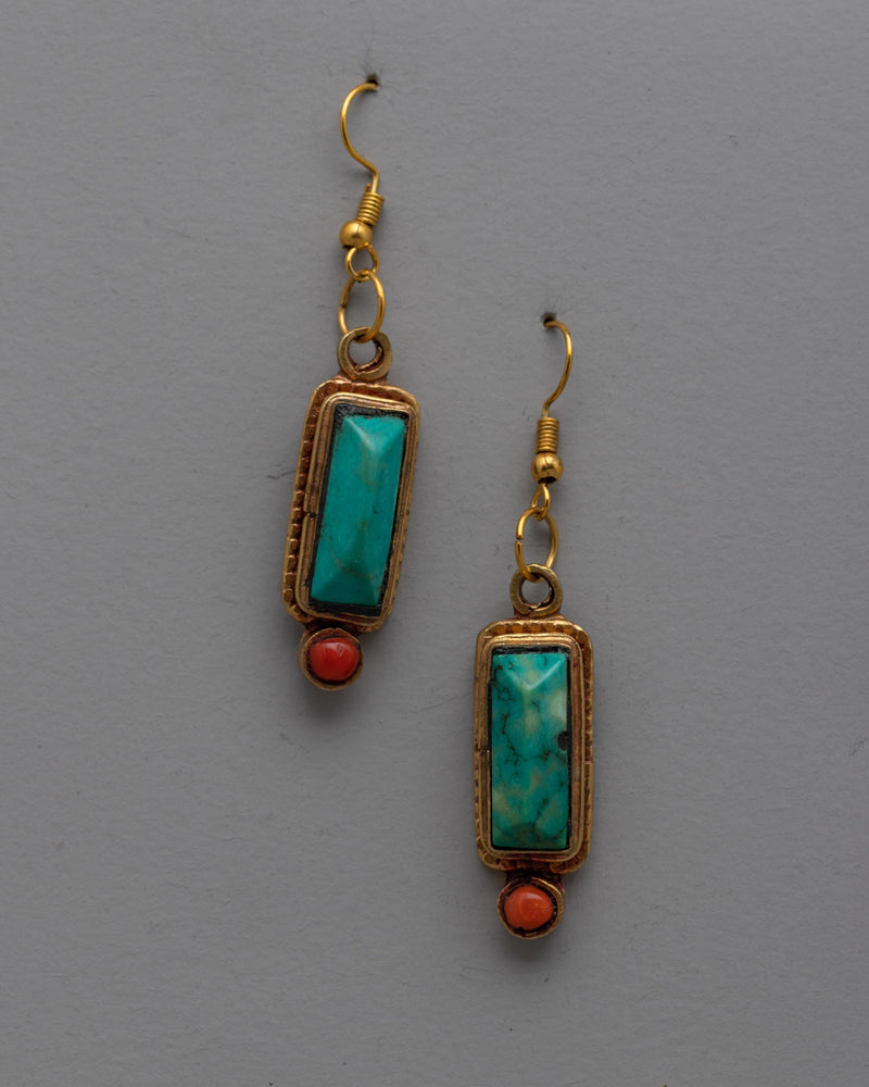 Turquoise Coral Earrings | Beautifully Designed Bohemian Earrings