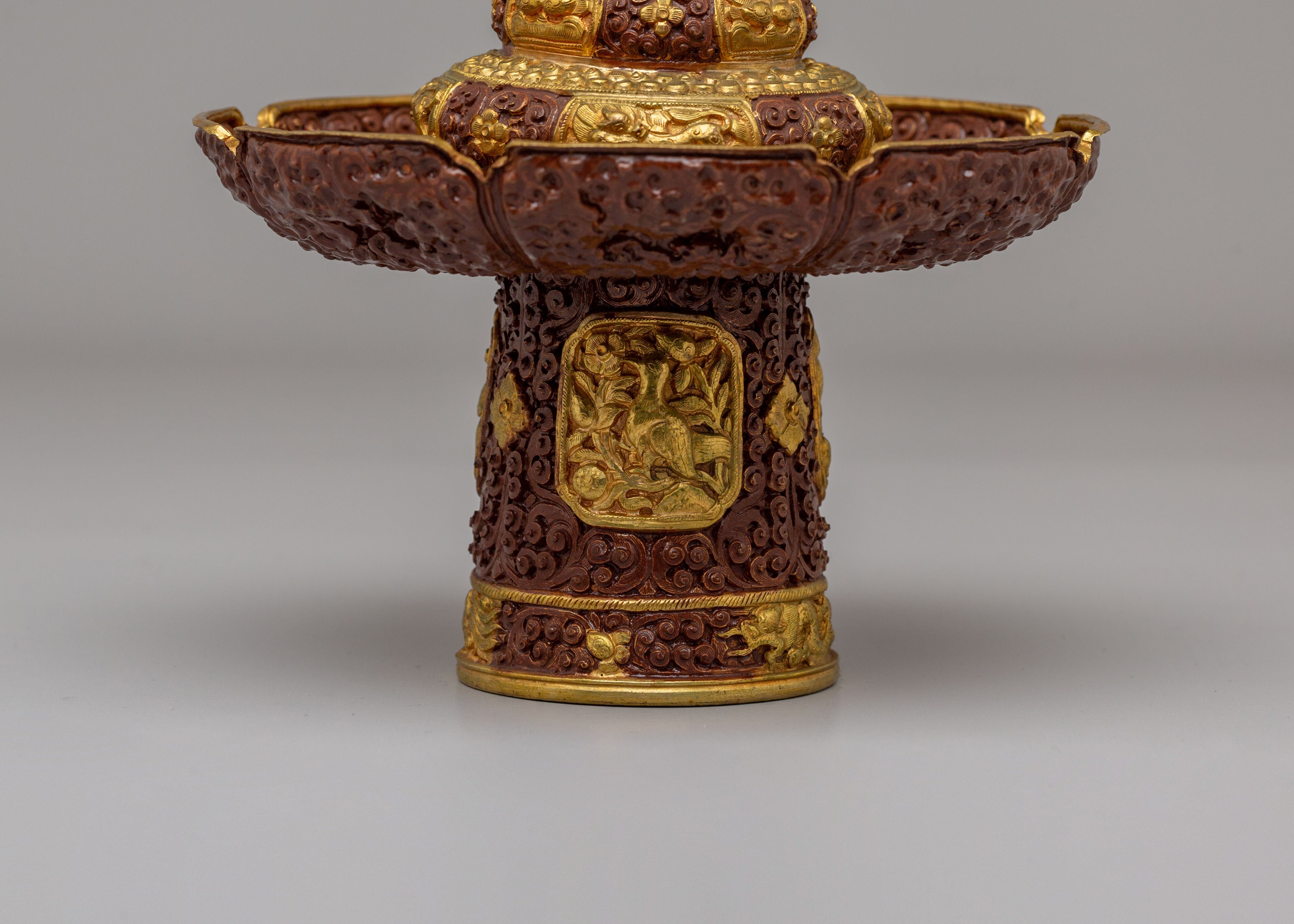 Decorative Himalayan Tea Cup Cover | Traditional Tibetan Ritual Tea Accessory