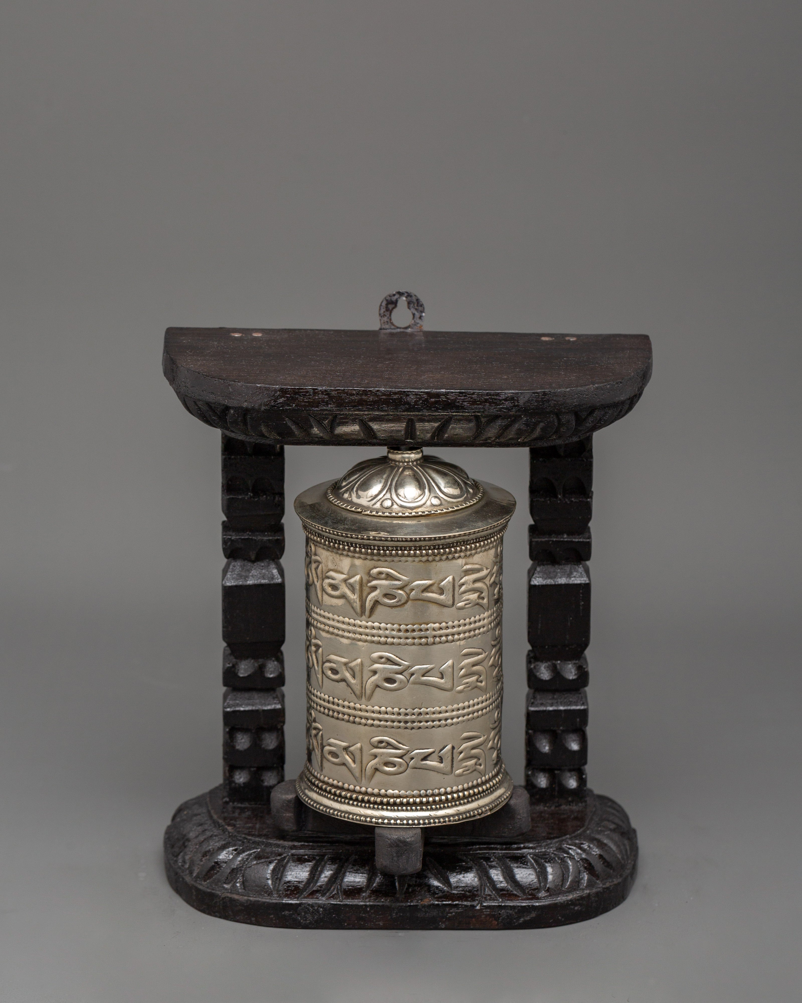 Brass & Copper Mantra Wheel | Tibetan Prayer Wheel for Spiritual Practice