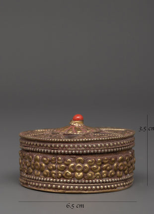 Floral Carved Treasure Box | Tibetan-Inspired Keepsake Storage