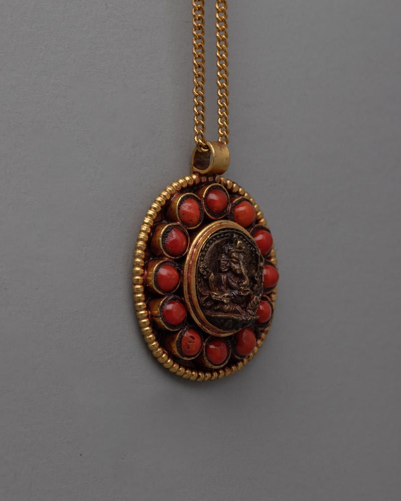 Handcrafted Ganesha Gold Locket – Copper with Electro Gold Finish