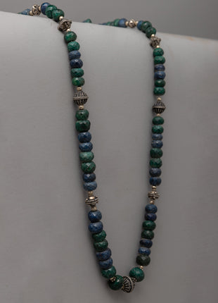 White Metal Necklace Featuring Gemstones | Beautiful Handcrafted Design