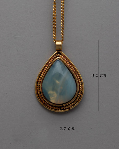 Stunning Tourmaline Pendant | Copper with Electro Gold Plating