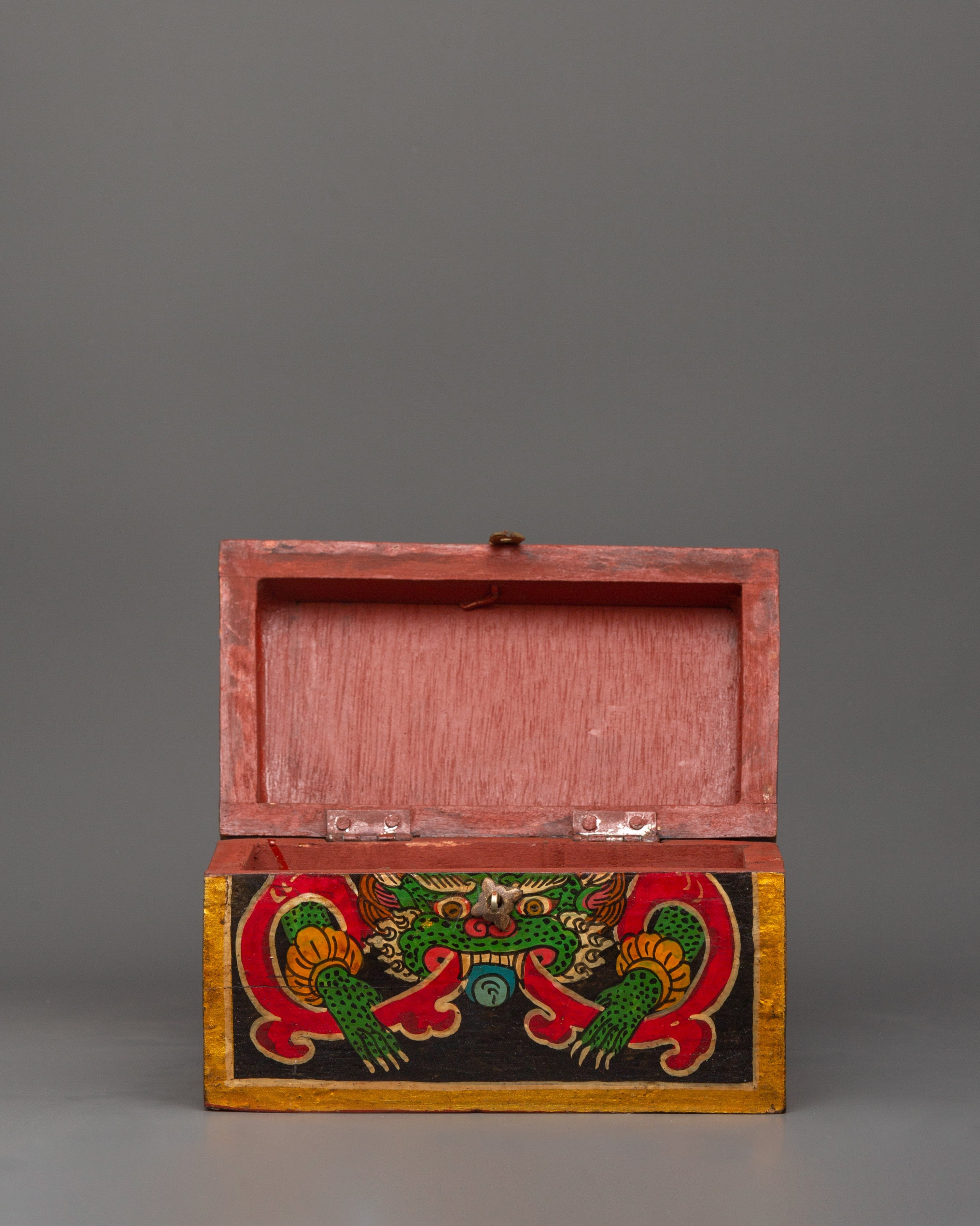 Hand-Painted Tibetan Wooden Box | Colorful Himalayan Home Decor