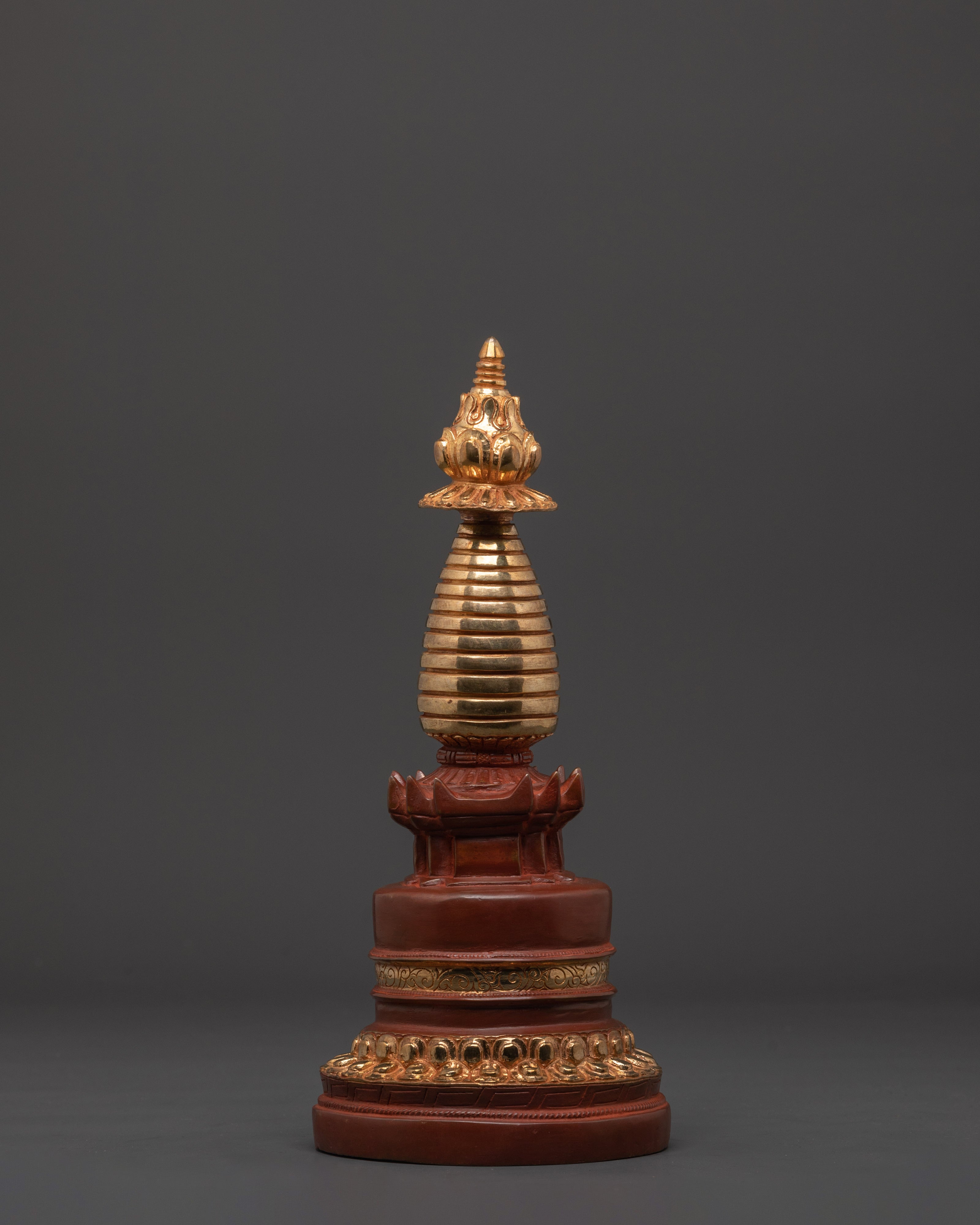 Handmade Gold-Plated Stupa | Spiritual Home Decor