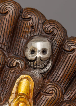 Gold Silver-Plated Mahakala Mask | Buddhist Protection Mask