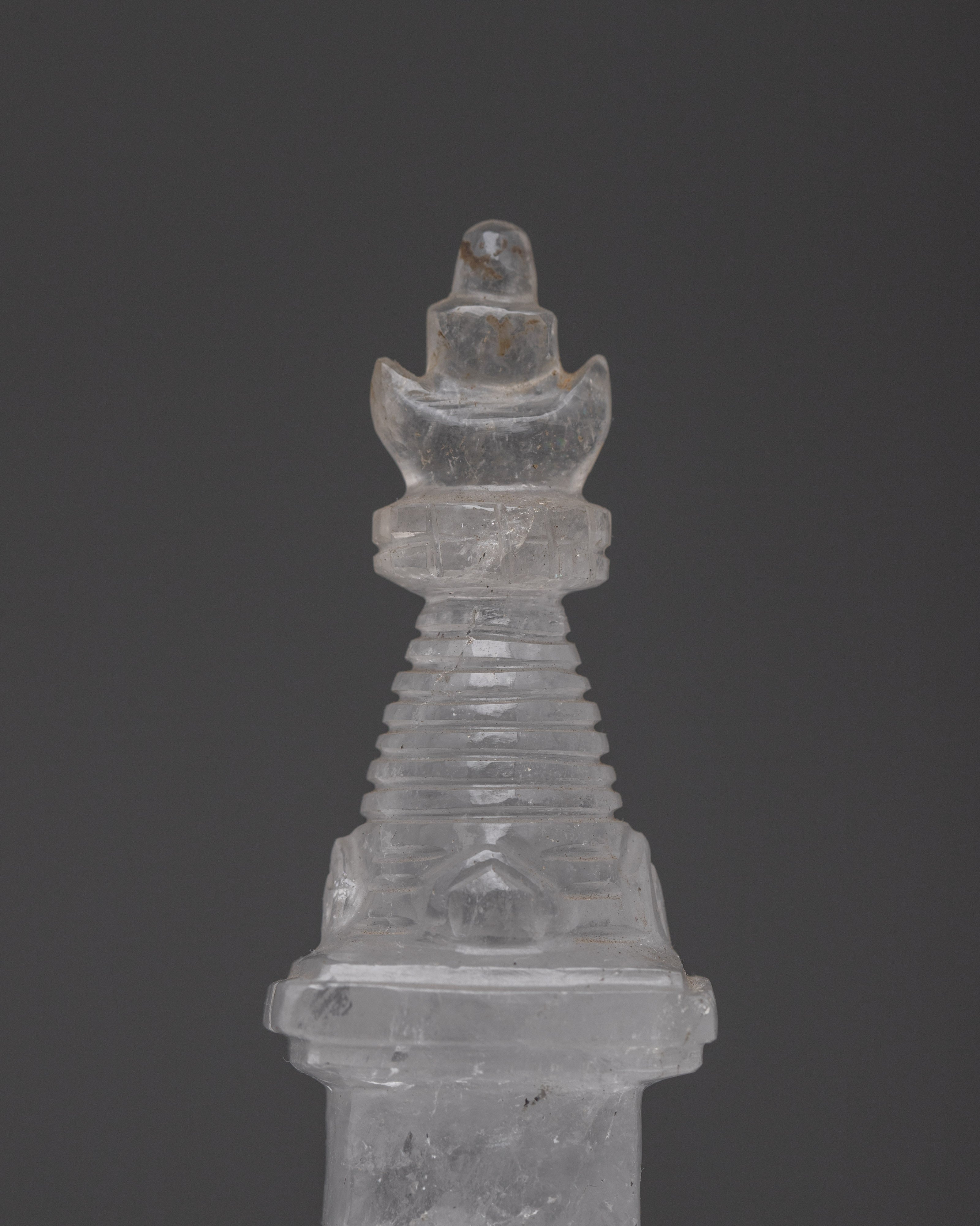 Crystal Buddhist Stupa Structure | Path to Enlightenment and Divine Presence