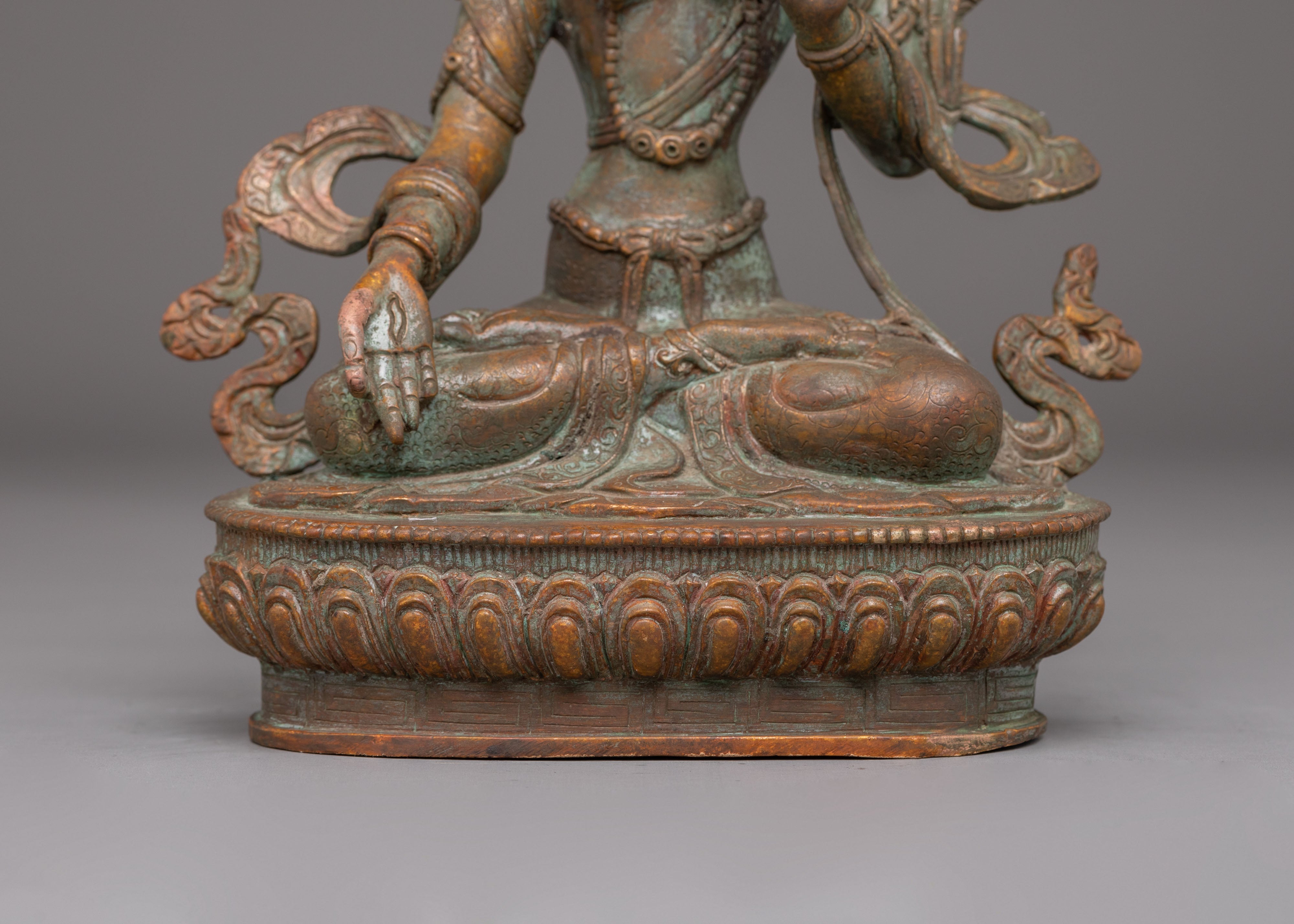 Oxidized Copper Statue of Green Tara | Enlightened Tara