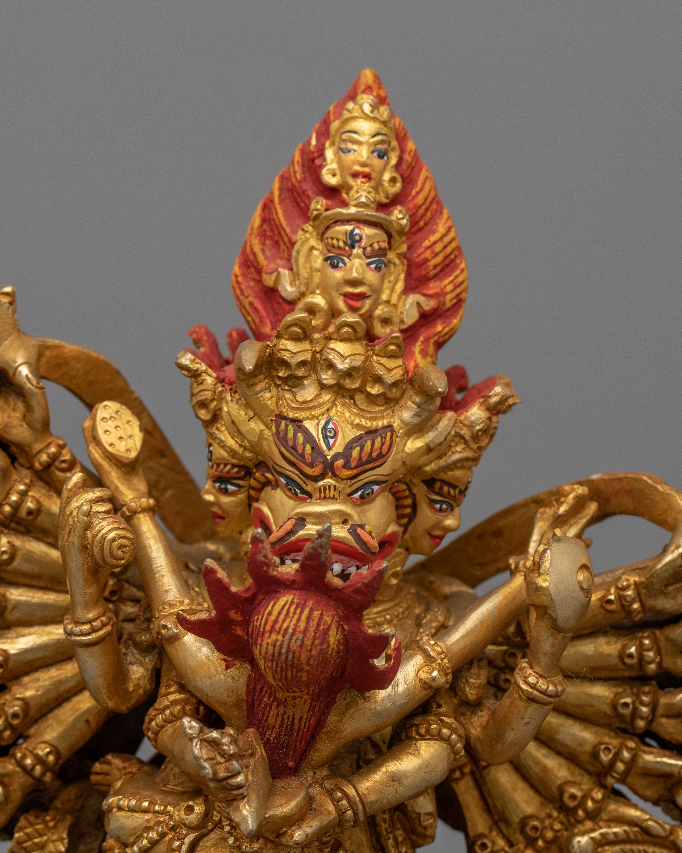 Handmade Statue of Vajrabhairava | Tibetan Protector Deity for Meditation and Altar