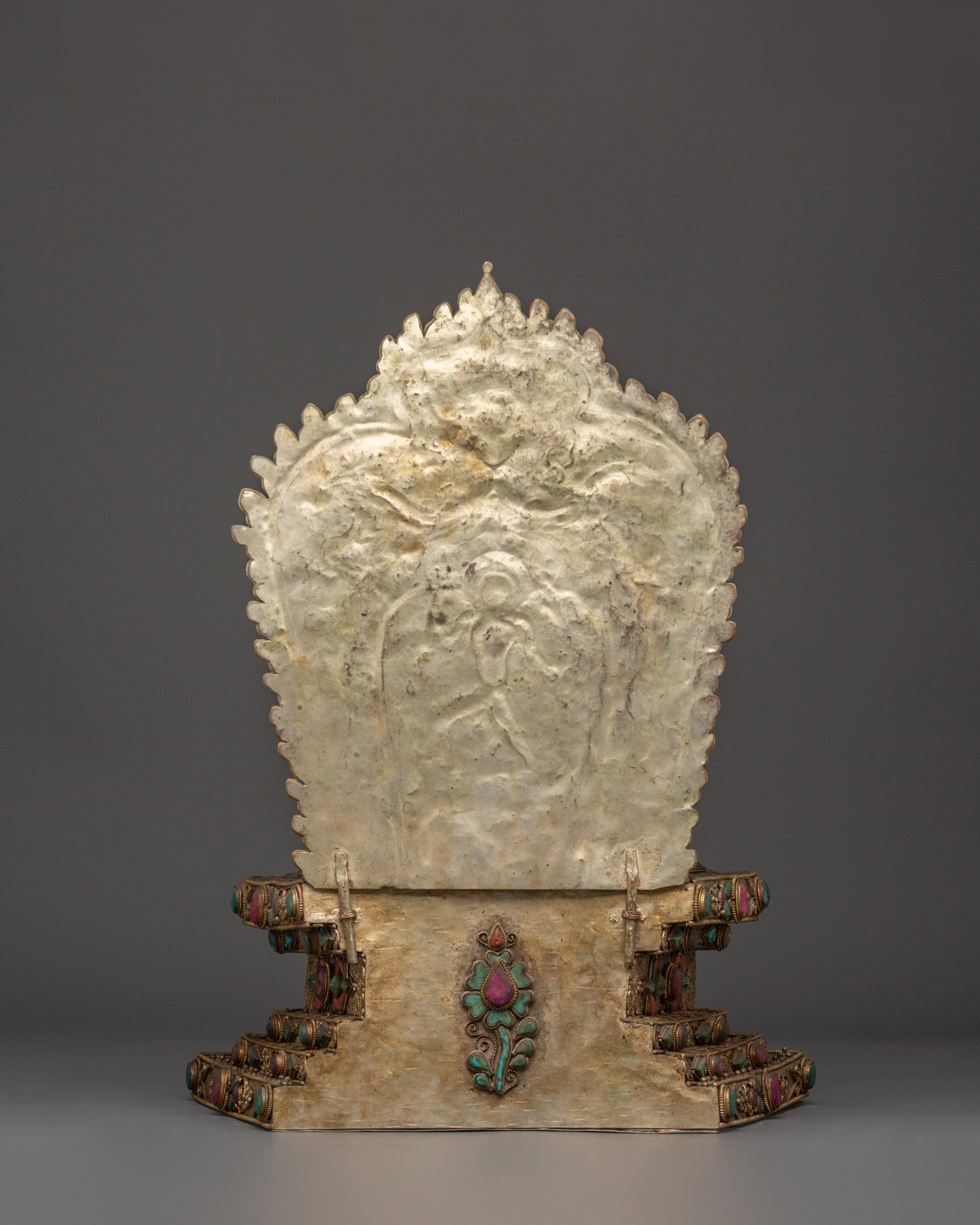 Vajrayogini Engraved Tibetan Throne | Handcrafted Buddhist Shrine Base
