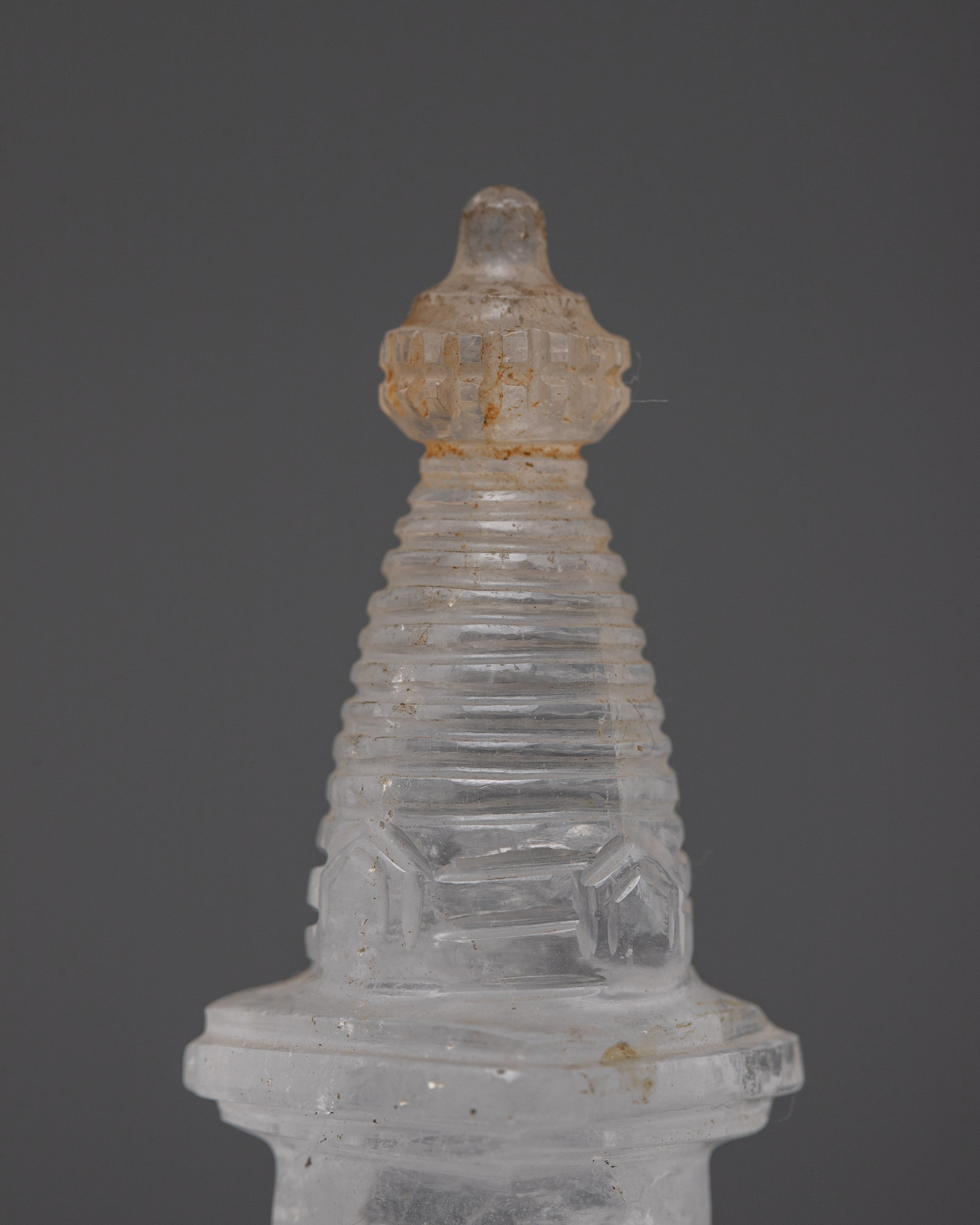 Crystal Stupa Tower | Beautifully Crafted Tibetan Symbol