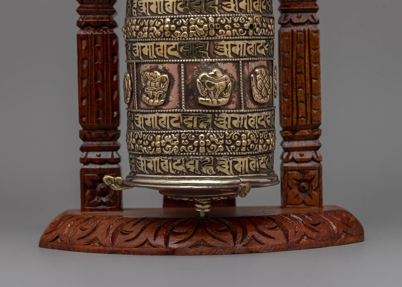 Tibetan Copper Prayer Wheel | Handmade for Meditation and Sacred Practices