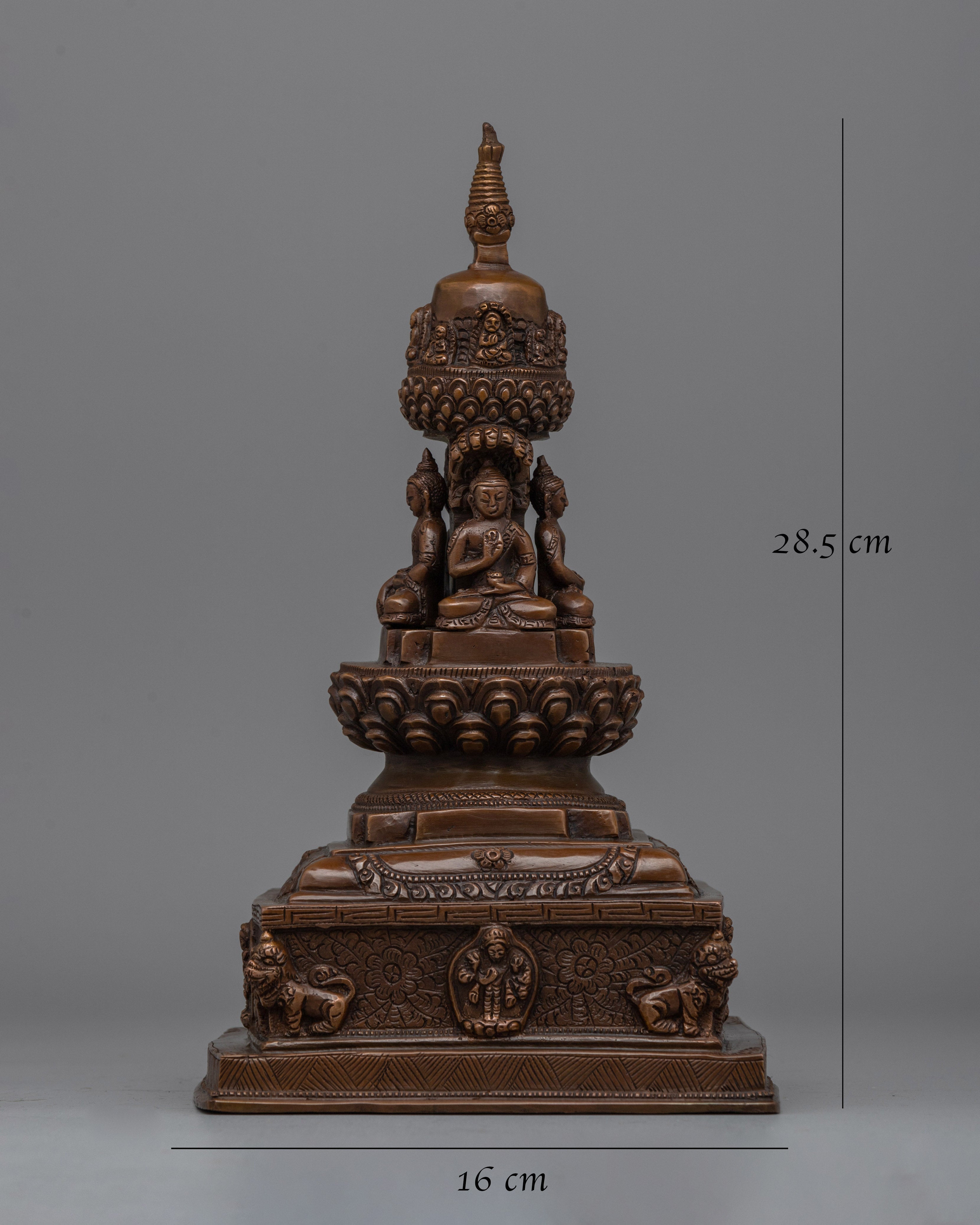 Handcrafted Oxidized Copper Stupa | Perfect for Enhancing Your Sacred Space