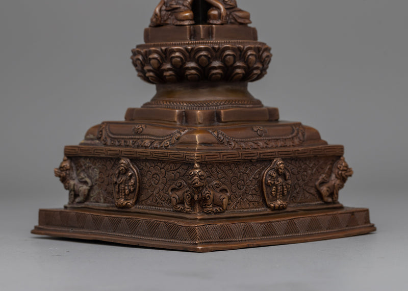 Handcrafted Oxidized Copper Stupa | Perfect for Enhancing Your Sacred Space