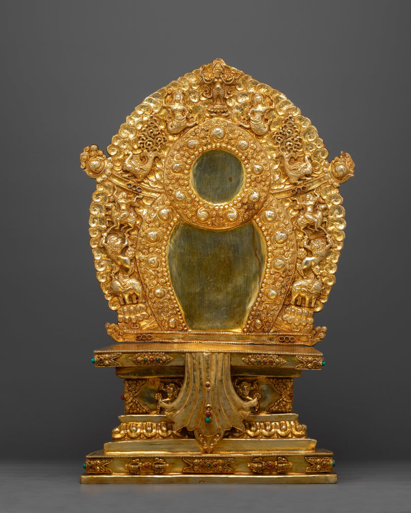 Shakyamuni Buddha Buddha Statue With Throne | Artfully Crafted for Enhanced Spiritual Reflection