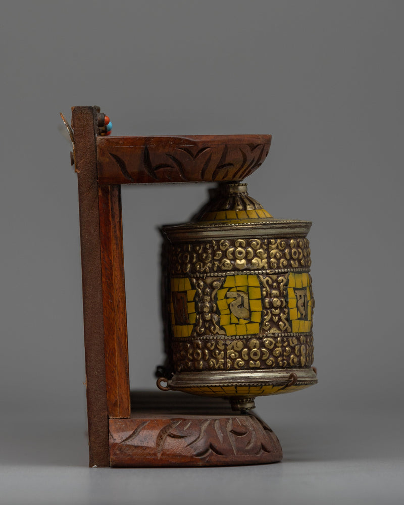 Tibetan Prayer Wheel (Wall Mount) | Beautifully Designed for Both Devotional Use and Home Decor