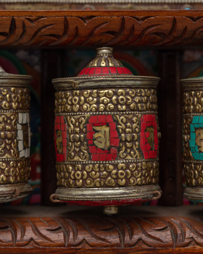 Tibetan Prayer Wheel (Wall Mount) | Beautifully Designed for Both Devotional Use and Home Decor