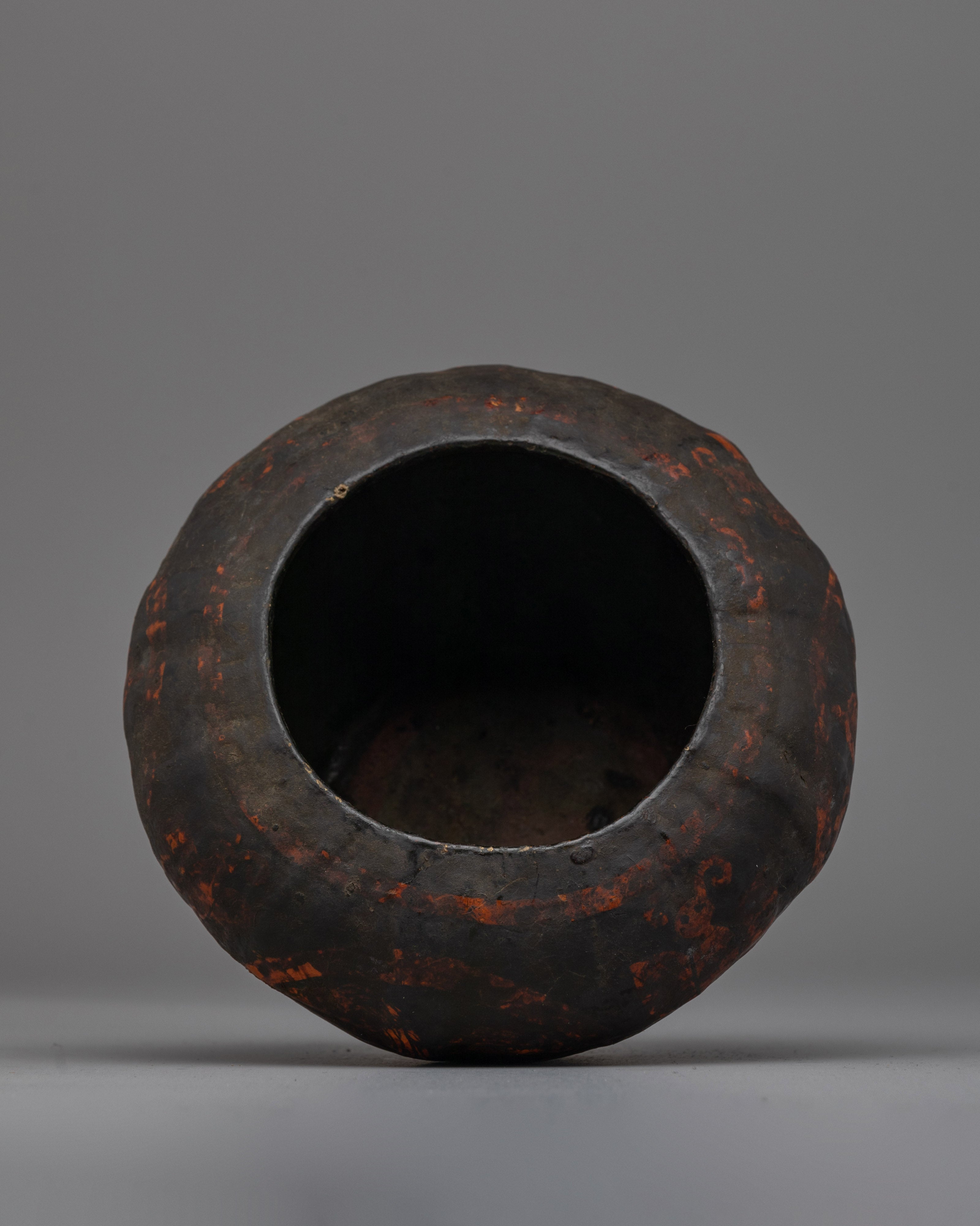 Copper and Leather Rice Bowl | Perfect for Traditional Table Settings