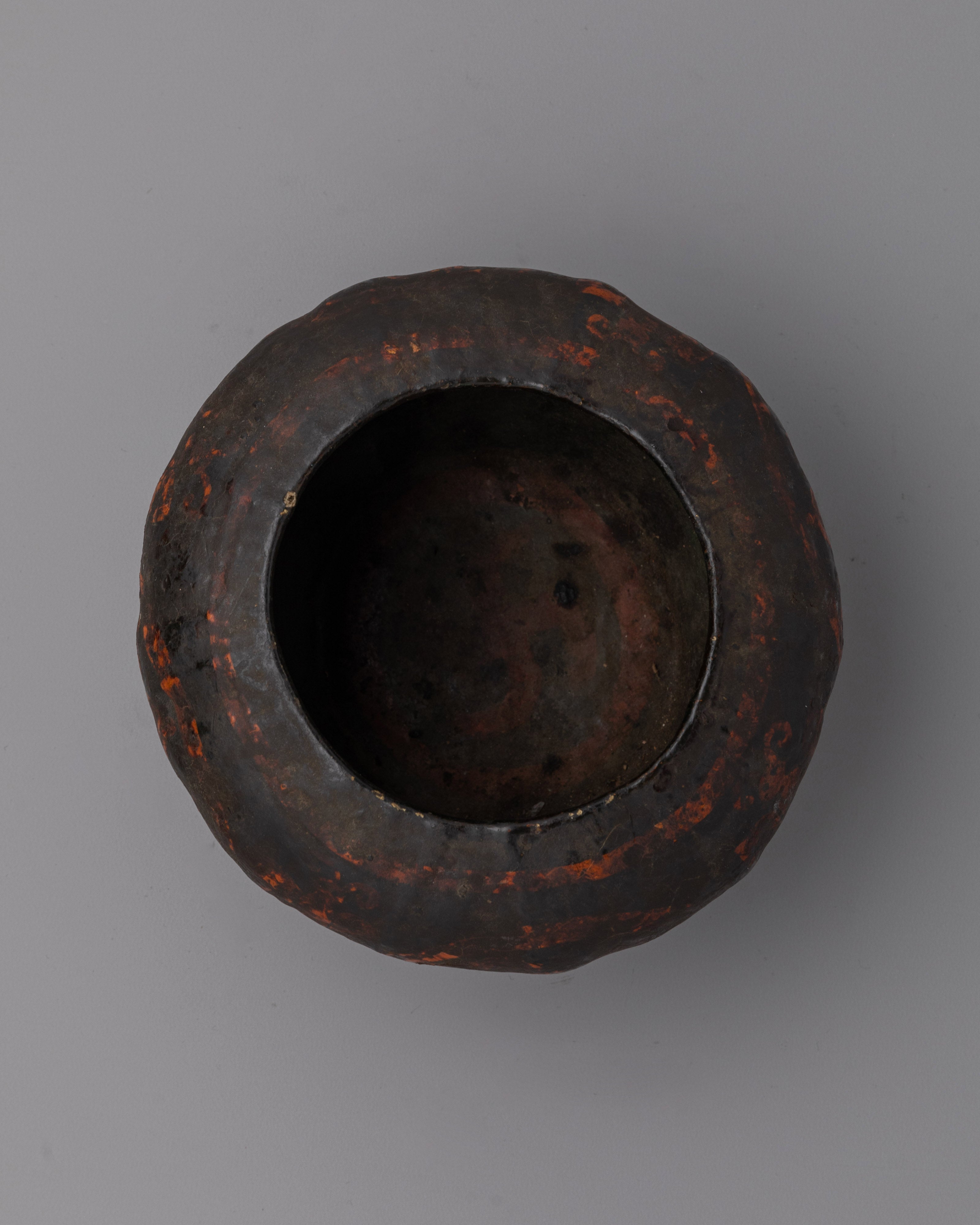 Copper and Leather Rice Bowl | Perfect for Traditional Table Settings