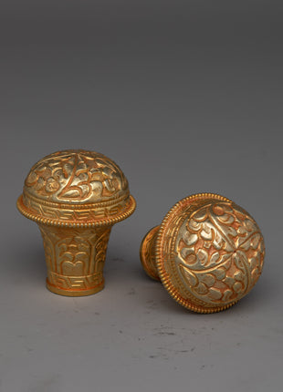 Gold plated Thangka Brocade Knob | Perfect for Displaying Tibetan Thangkas