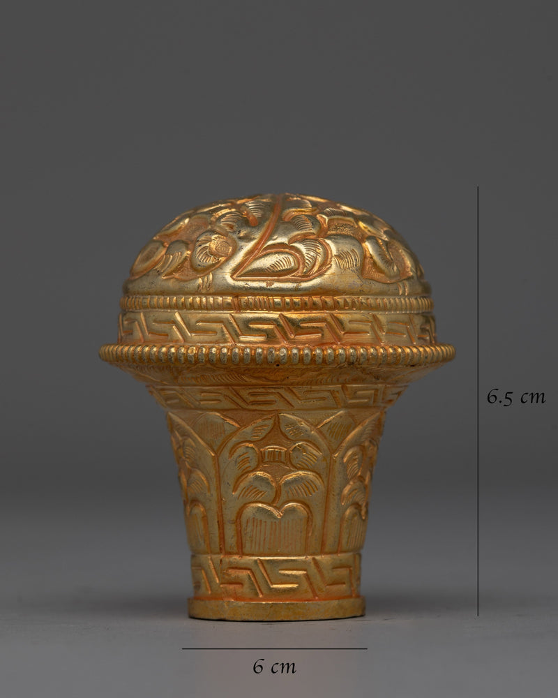 Gold plated Thangka Brocade Knob | Perfect for Displaying Tibetan Thangkas