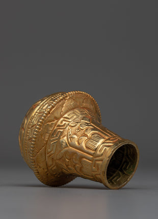 Gold plated Thangka Brocade Knob | Perfect for Displaying Tibetan Thangkas