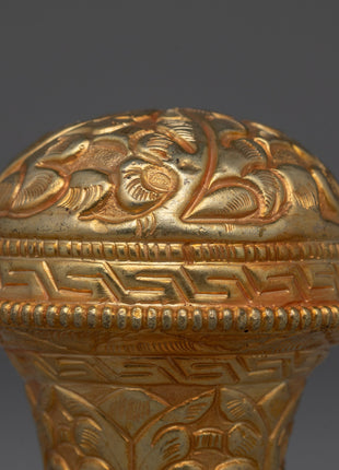 Gold plated Thangka Brocade Knob | Perfect for Displaying Tibetan Thangkas