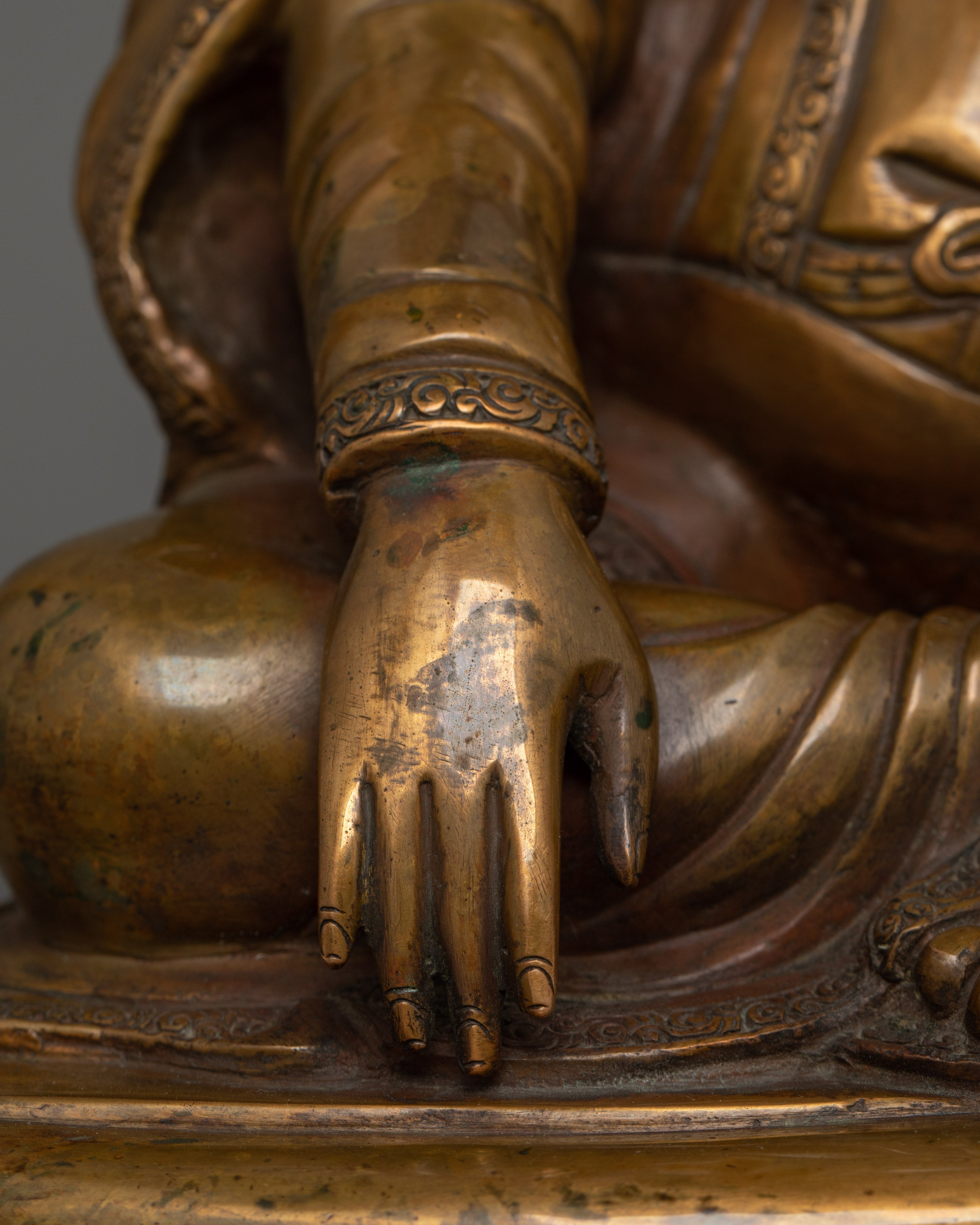 Handmade Marpha Buddhist Copper Statue | Nepalese Shrine Art