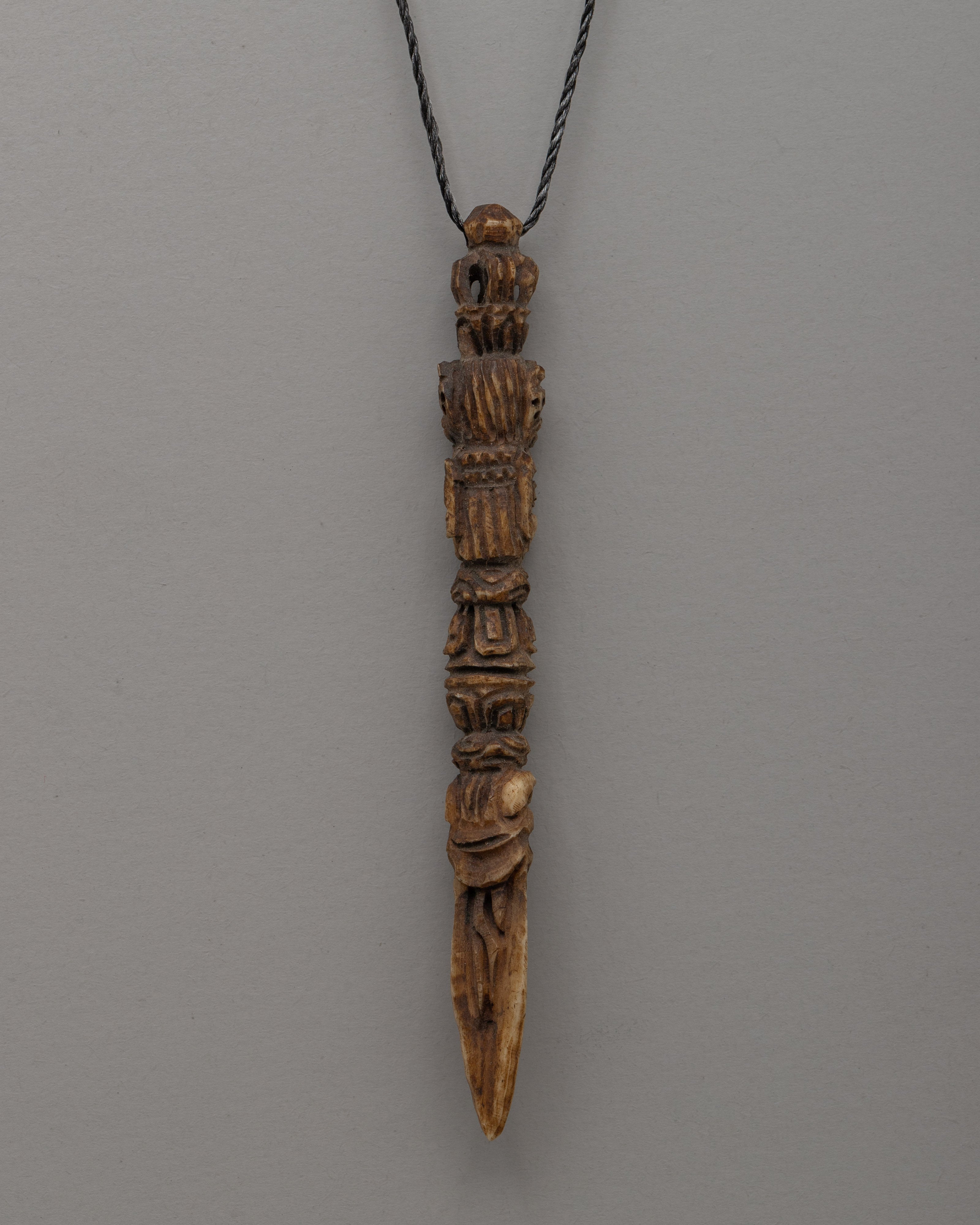Buffalo Bone Hand-Carved Phurba Locket | Symbol of Protection, Balance and Transformation