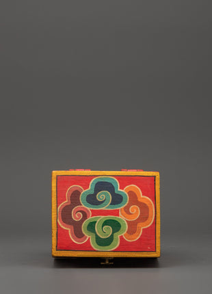 Tibetan box featuring a wrathful deity face | Altar Decor for Protection