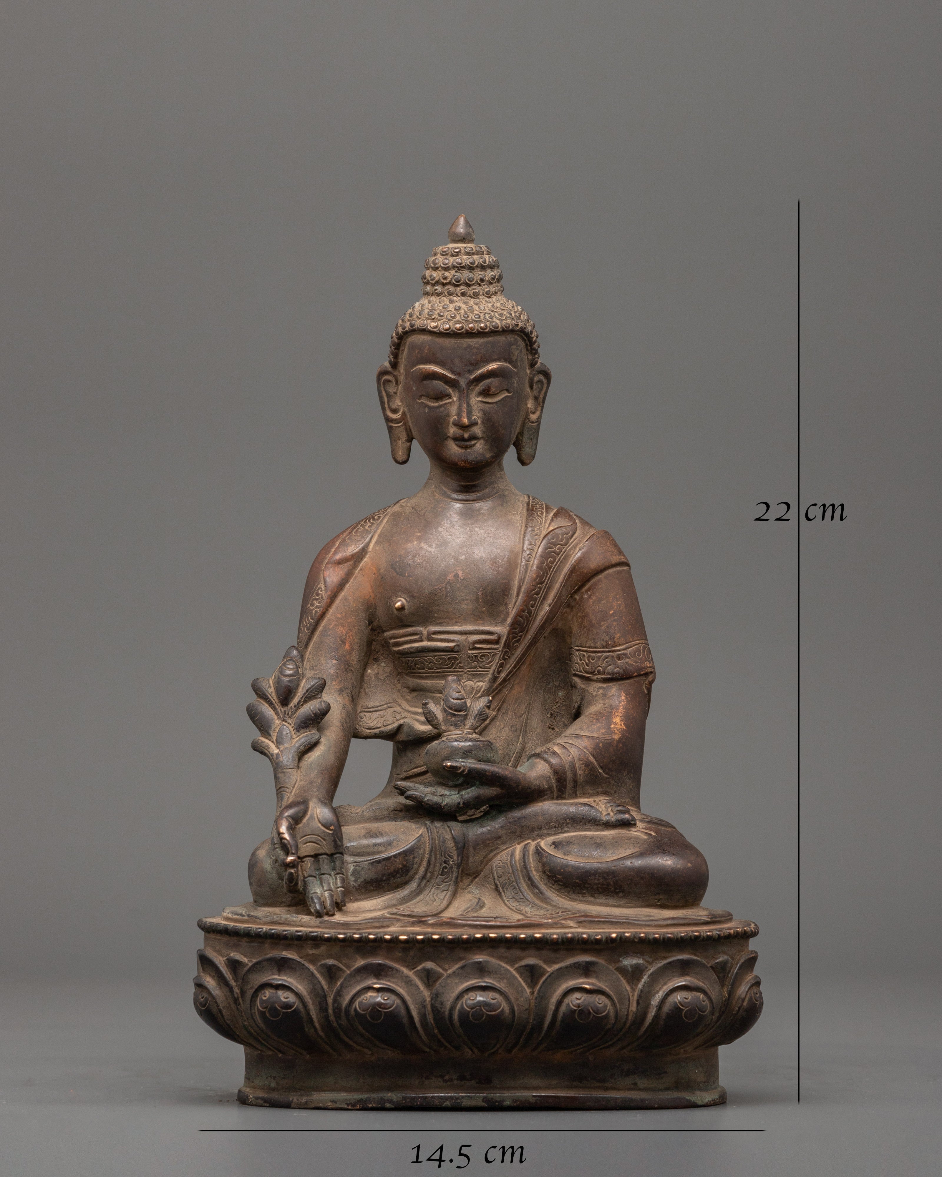 Oxidized Copper Medicine Buddha Statue | Symbol of Healing & Compassion