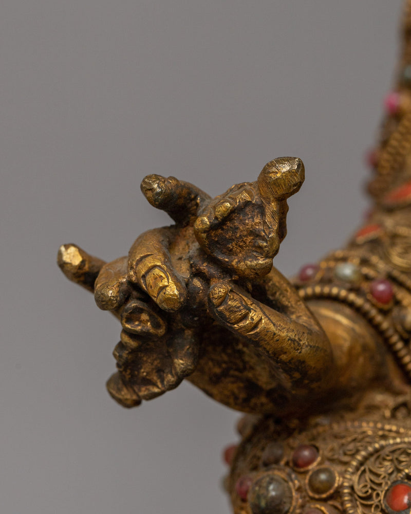 Gold-Plated Pema Jhyungne Statue | Guru Rinpoche Sculpture